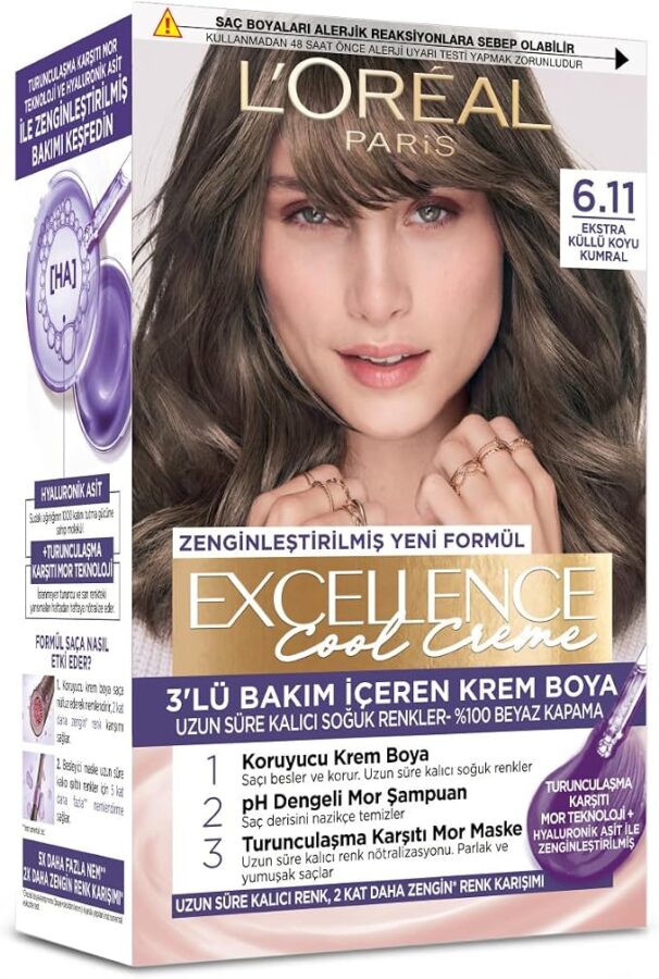 L’Oréal Paris Excellence Cool Creme 6.11 Ekstra Küllü Koyu Kumral